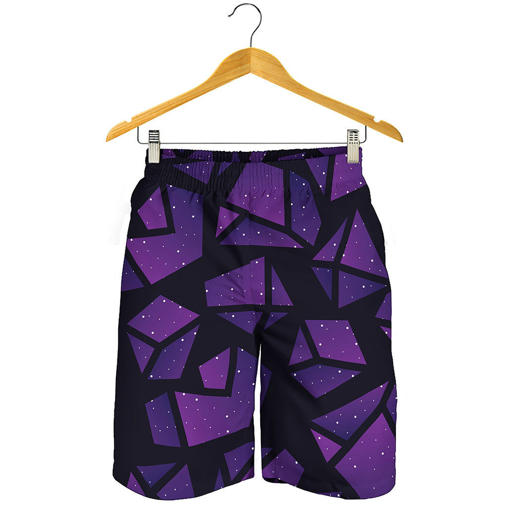 Purple Crystal Cosmic Galaxy Space Print Men's Shorts