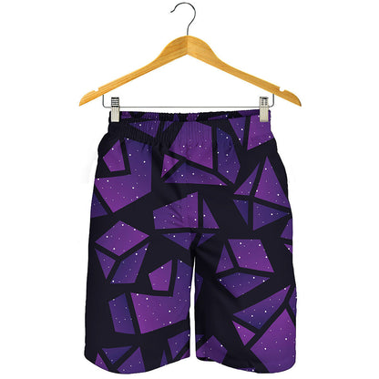 Purple Crystal Cosmic Galaxy Space Print Men's Shorts