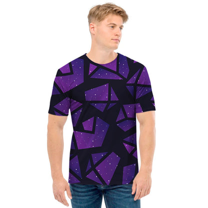 Purple Crystal Cosmic Galaxy Space Print Men's T-Shirt