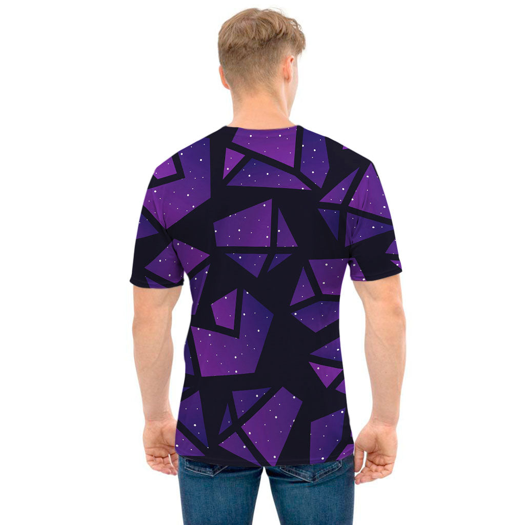 Purple Crystal Cosmic Galaxy Space Print Men's T-Shirt