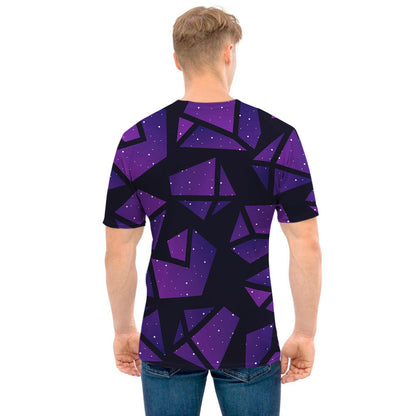 Purple Crystal Cosmic Galaxy Space Print Men's T-Shirt