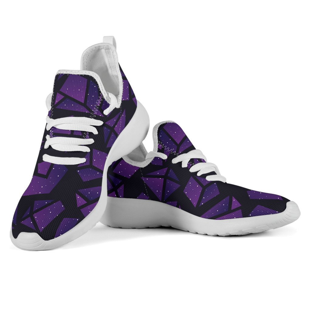 Purple Crystal Cosmic Galaxy Space Print Mesh Knit Shoes GearFrost