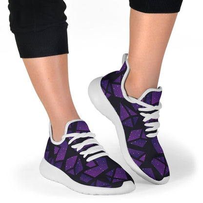 Purple Crystal Cosmic Galaxy Space Print Mesh Knit Shoes GearFrost