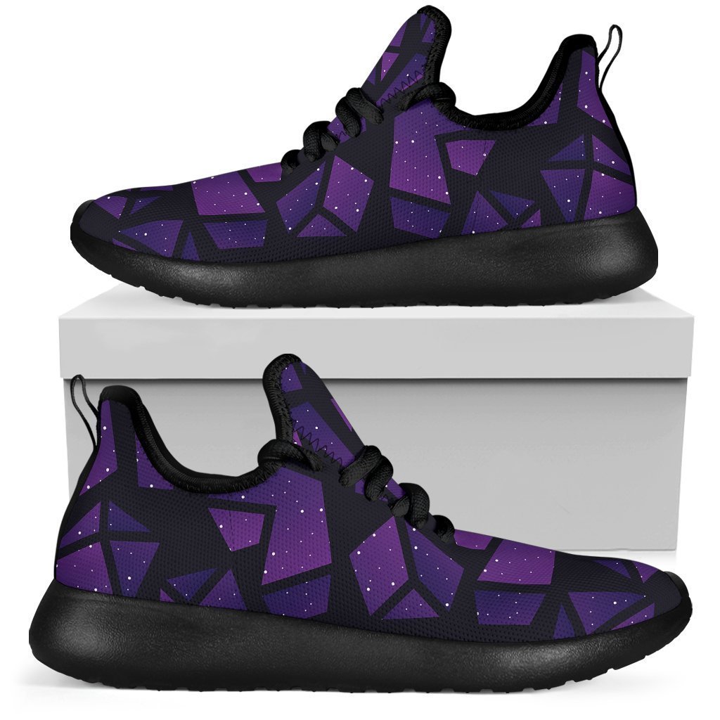 Purple Crystal Cosmic Galaxy Space Print Mesh Knit Shoes GearFrost