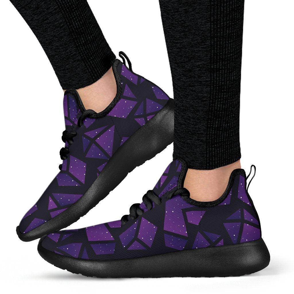 Purple Crystal Cosmic Galaxy Space Print Mesh Knit Shoes GearFrost