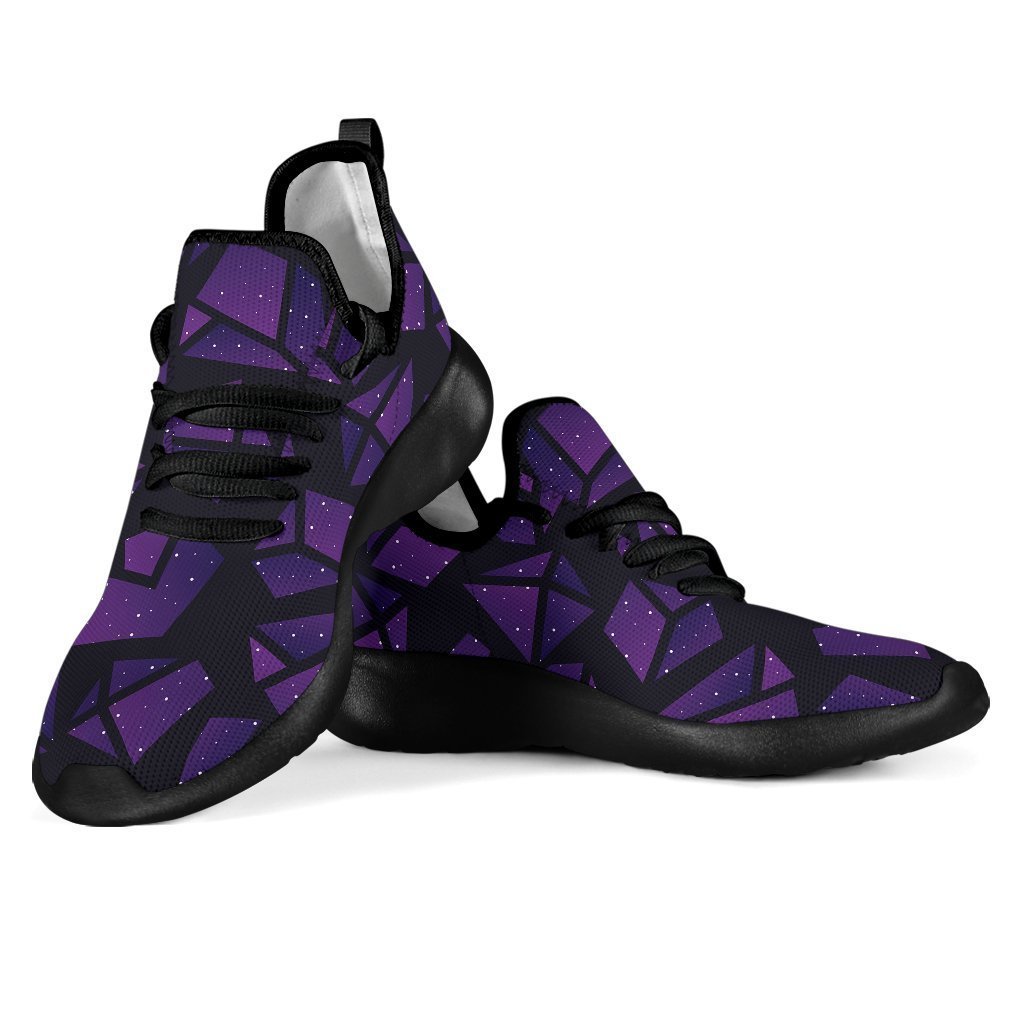 Purple Crystal Cosmic Galaxy Space Print Mesh Knit Shoes GearFrost