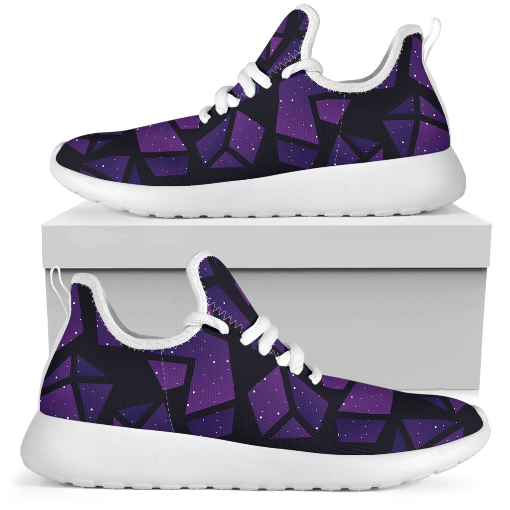 Purple Crystal Cosmic Galaxy Space Print Mesh Knit Shoes GearFrost