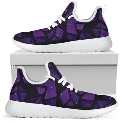 Purple Crystal Cosmic Galaxy Space Print Mesh Knit Shoes GearFrost