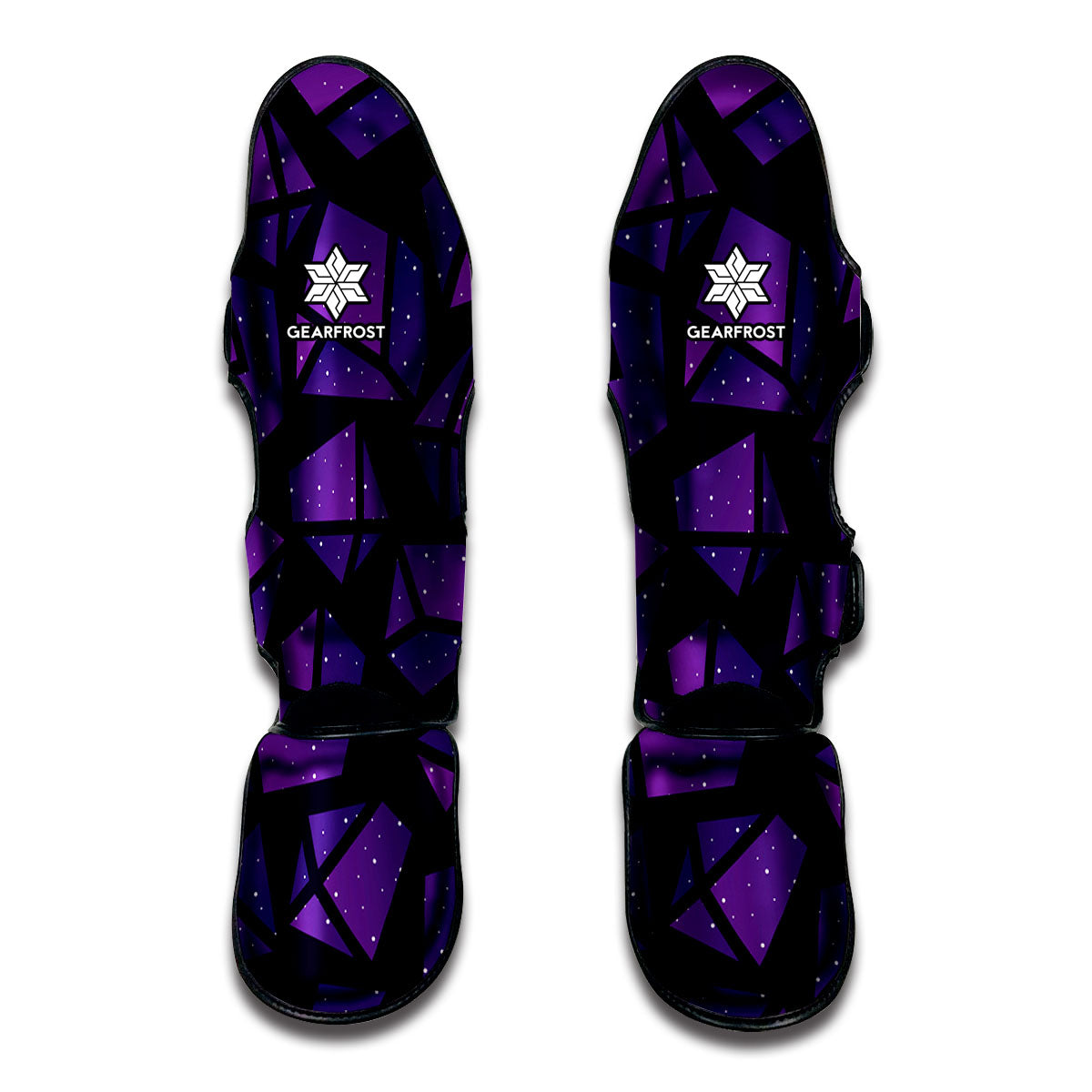 Purple Crystal Cosmic Galaxy Space Print Muay Thai Shin Guard