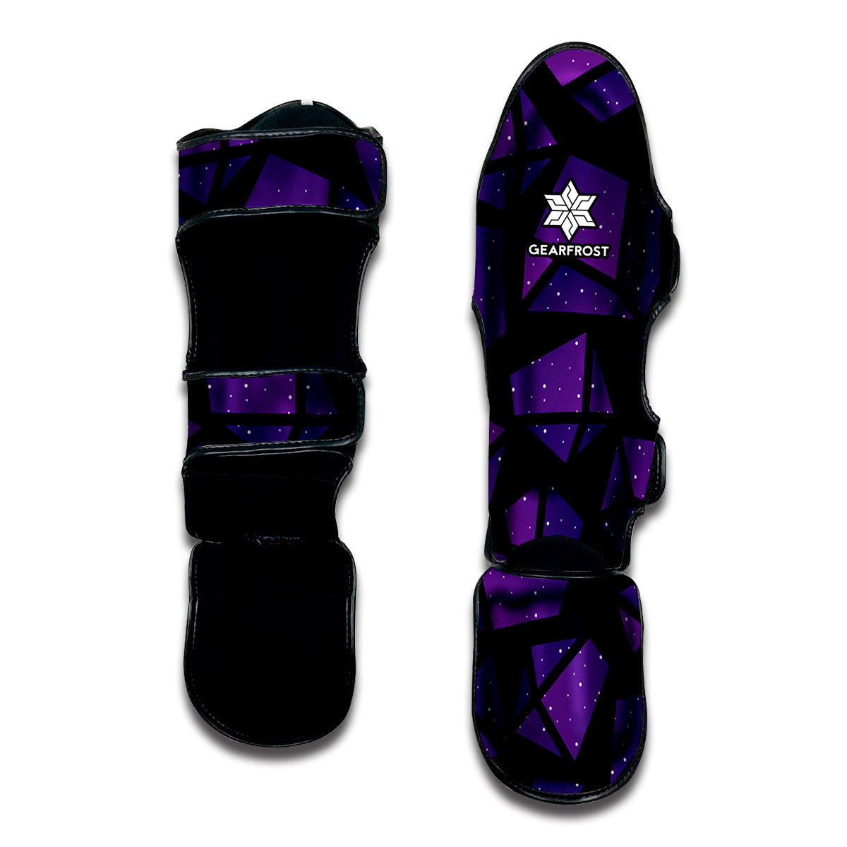 Purple Crystal Cosmic Galaxy Space Print Muay Thai Shin Guard