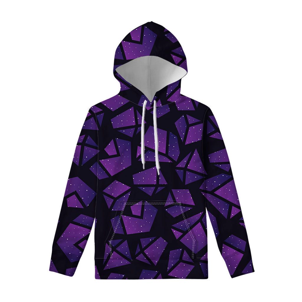 Purple Crystal Cosmic Galaxy Space Print Pullover Hoodie
