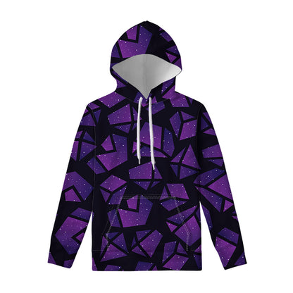 Purple Crystal Cosmic Galaxy Space Print Pullover Hoodie