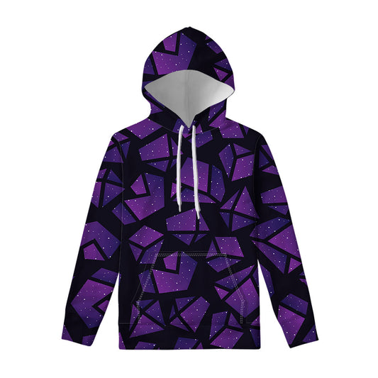 Purple Crystal Cosmic Galaxy Space Print Pullover Hoodie