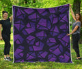 Purple Crystal Cosmic Galaxy Space Print Quilt