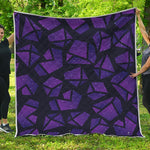 Purple Crystal Cosmic Galaxy Space Print Quilt