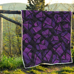 Purple Crystal Cosmic Galaxy Space Print Quilt