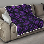 Purple Crystal Cosmic Galaxy Space Print Quilt
