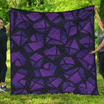 Purple Crystal Cosmic Galaxy Space Print Quilt