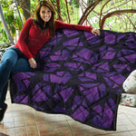 Purple Crystal Cosmic Galaxy Space Print Quilt