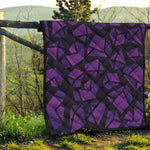 Purple Crystal Cosmic Galaxy Space Print Quilt