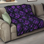Purple Crystal Cosmic Galaxy Space Print Quilt