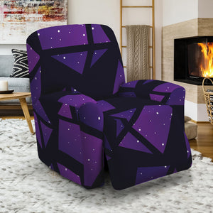 Purple Crystal Cosmic Galaxy Space Print Recliner Slipcover