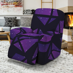 Purple Crystal Cosmic Galaxy Space Print Recliner Slipcover