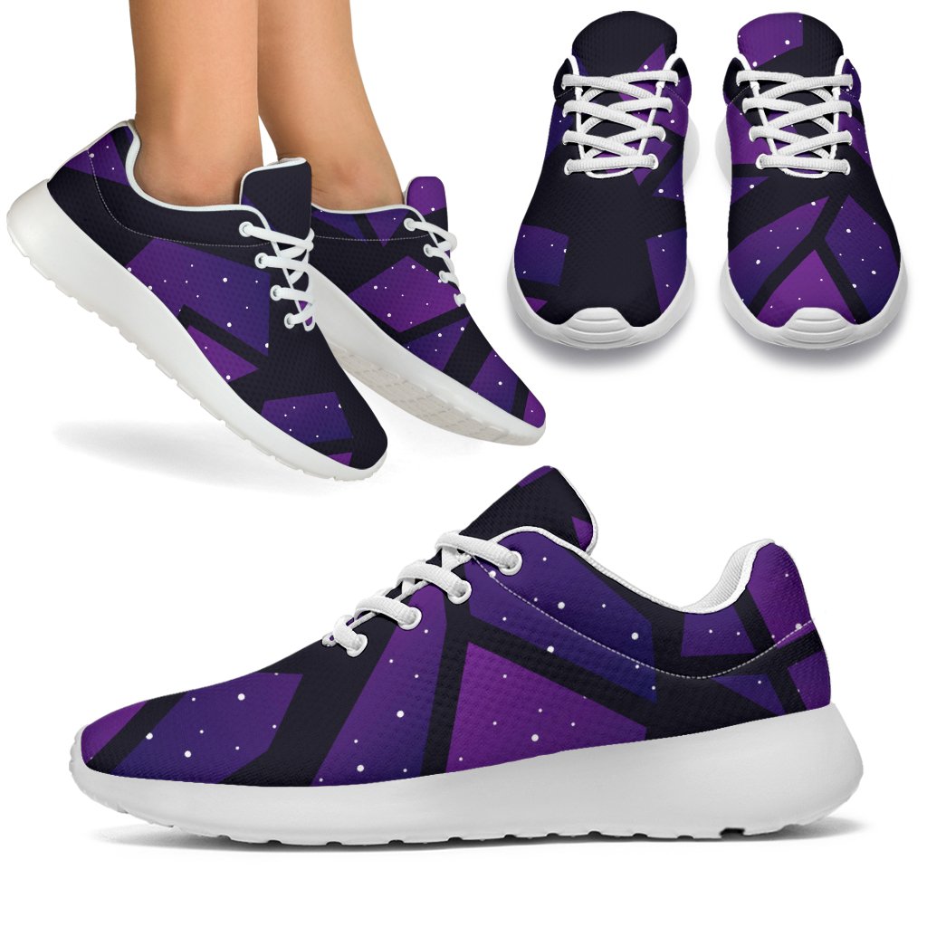 Purple Crystal Cosmic Galaxy Space Print Sport Shoes GearFrost