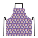 Purple Cupcake Pattern Print Apron