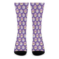 Purple Cupcake Pattern Print Crew Socks