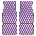 Purple Cupcake Pattern Print Front and Back Car Floor Mats