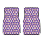 Purple Cupcake Pattern Print Front Car Floor Mats