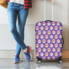 Purple Cupcake Pattern Print Luggage Cover