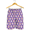 Purple Cupcake Pattern Print Men's Shorts