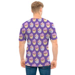 Purple Cupcake Pattern Print Men's T-Shirt