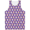 Purple Cupcake Pattern Print Men's Tank Top