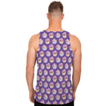 Purple Cupcake Pattern Print Men's Tank Top