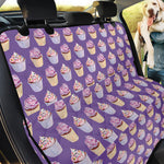 Purple Cupcake Pattern Print Pet Car Back Seat Cover