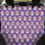 Purple Cupcake Pattern Print Pet Car Back Seat Cover