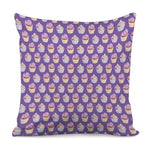 Purple Cupcake Pattern Print Pillow Cover