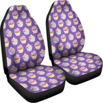 Purple Cupcake Pattern Print Universal Fit Car Seat Covers