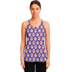 Purple Cupcake Pattern Print Women's Racerback Tank Top