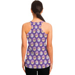 Purple Cupcake Pattern Print Women's Racerback Tank Top