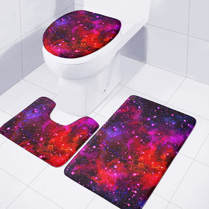 Purple Dark Galaxy Space Print 3 Piece Bath Mat Set