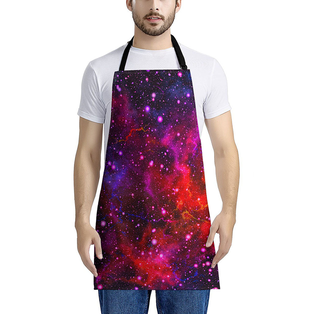 Purple Dark Galaxy Space Print Apron