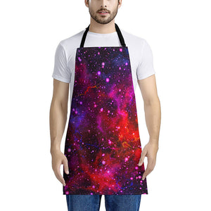 Purple Dark Galaxy Space Print Apron