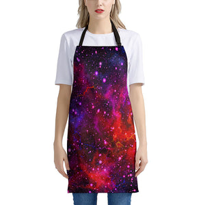 Purple Dark Galaxy Space Print Apron