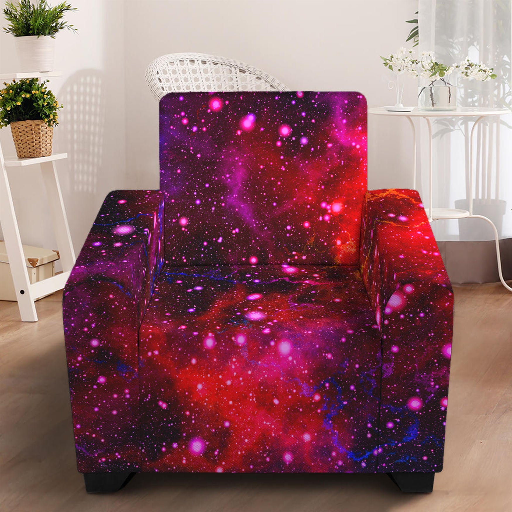 Purple Dark Galaxy Space Print Armchair Slipcover