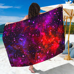 Purple Dark Galaxy Space Print Beach Sarong Wrap