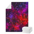 Purple Dark Galaxy Space Print Blanket